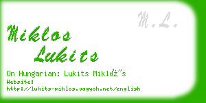 miklos lukits business card